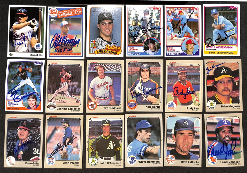 125+ Signed 1983-1989 Baseball Cards w. D. Baker, H. Johnson, Ozark, Otis, + (JSA Auction Letter)