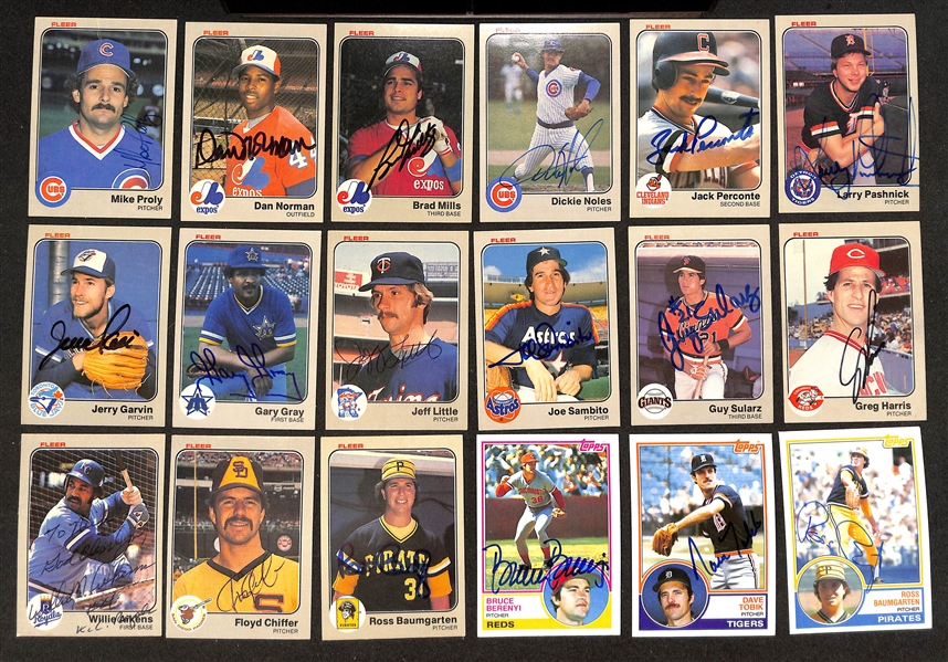 125+ Signed 1983-1989 Baseball Cards w. D. Baker, H. Johnson, Ozark, Otis, + (JSA Auction Letter)
