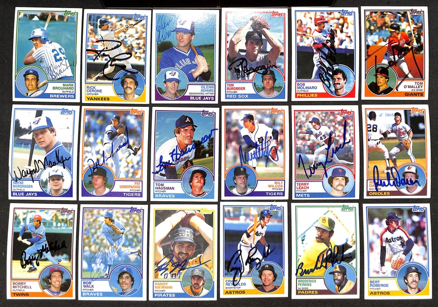 125+ Signed 1983-1989 Baseball Cards w. D. Baker, H. Johnson, Ozark, Otis, + (JSA Auction Letter)
