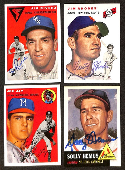 50+ Signed Topps Archives 1953-54 Reprint Baseball Cards w. Shea, Dropo, Raffensberger, Rivera, Rhodes, Jay, Hemus, + (JSA Auction Letter)