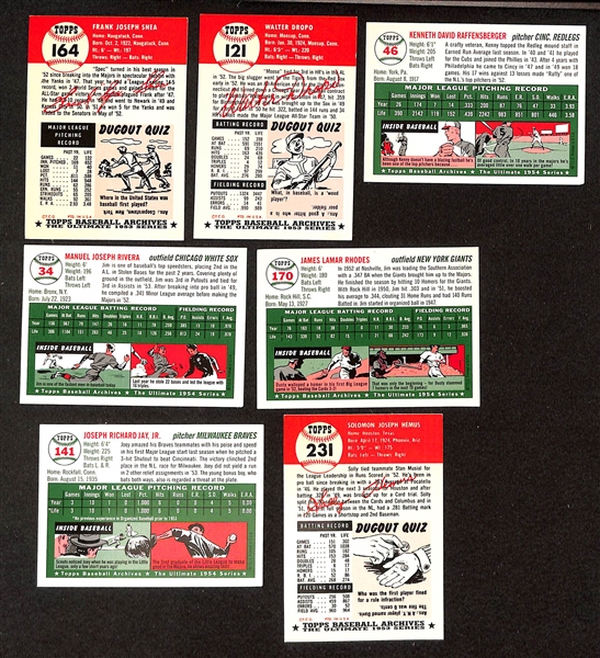 50+ Signed Topps Archives 1953-54 Reprint Baseball Cards w. Shea, Dropo, Raffensberger, Rivera, Rhodes, Jay, Hemus, + (JSA Auction Letter)