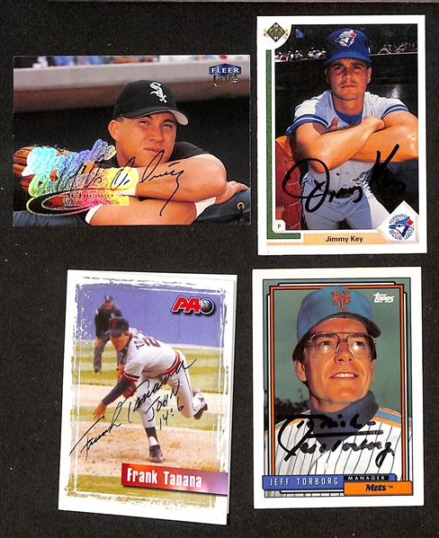100+ Signed Baseball Cards (Mostly 1990s) w. Magglio Ordonez, Jimmy Key, Frank Tanana, Torborg, Snyder, McDowell, Plesac, Drabek, Sele, + (JSA Auction Letter)