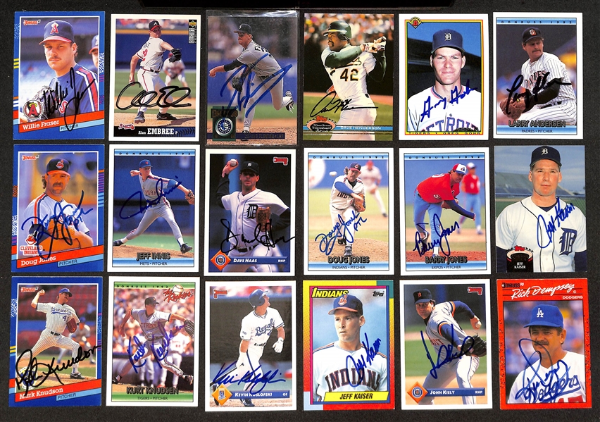 100+ Signed Baseball Cards (Mostly 1990s) w. Magglio Ordonez, Jimmy Key, Frank Tanana, Torborg, Snyder, McDowell, Plesac, Drabek, Sele, + (JSA Auction Letter)