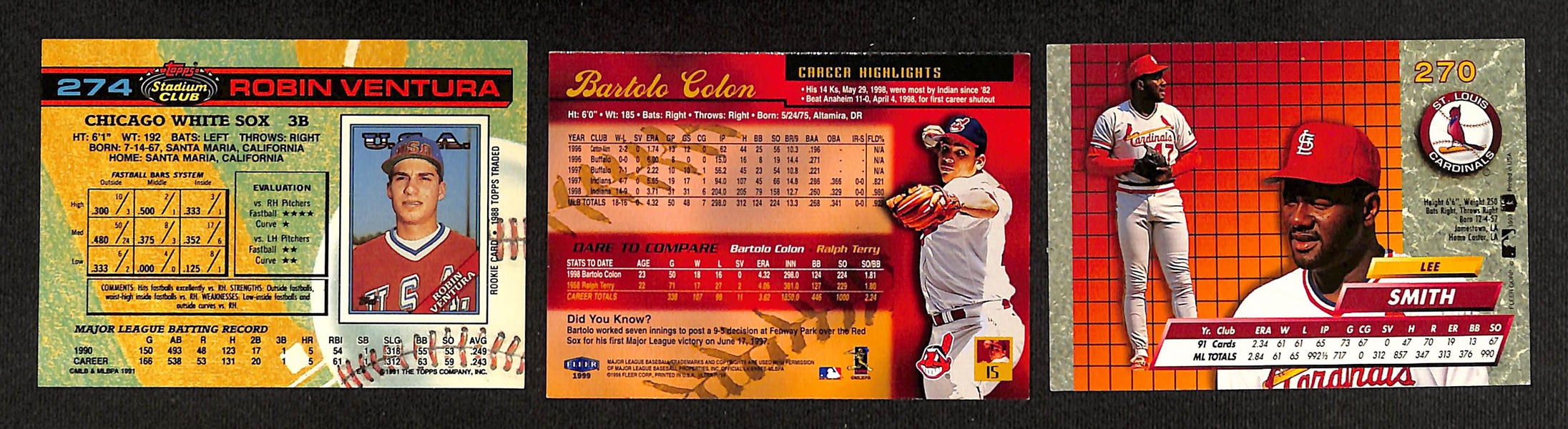 90+ Signed Baseball Cards (Mostly 1990s) w. Lee Smith, Bartolo Colon, Robin Ventura, + (JSA Auction Letter)