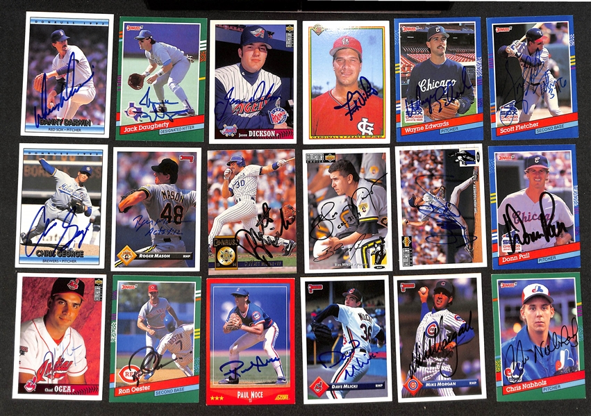 90+ Signed Baseball Cards (Mostly 1990s) w. Lee Smith, Bartolo Colon, Robin Ventura, + (JSA Auction Letter)