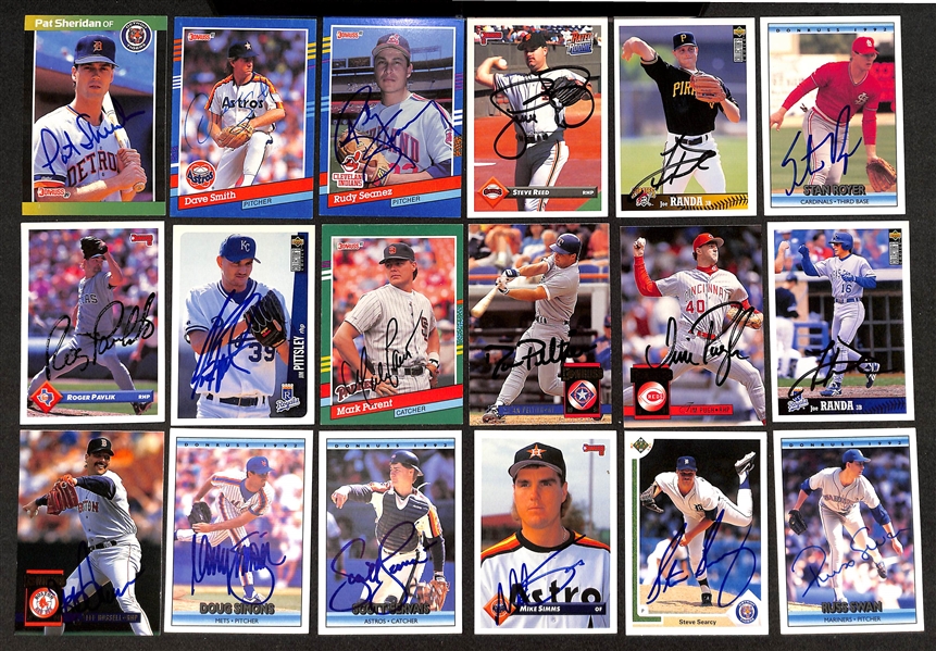 90+ Signed Baseball Cards (Mostly 1990s) w. Lee Smith, Bartolo Colon, Robin Ventura, + (JSA Auction Letter)