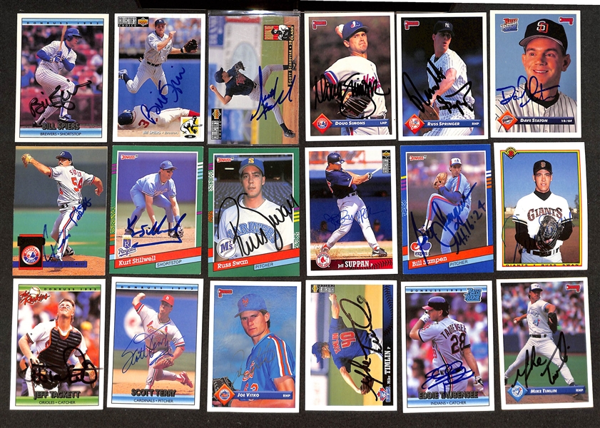 90+ Signed Baseball Cards (Mostly 1990s) w. Lee Smith, Bartolo Colon, Robin Ventura, + (JSA Auction Letter)