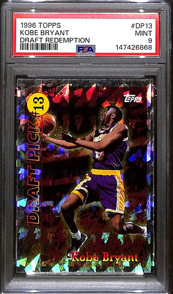 Rare 1996-97 Topps Draft Redemption Kobe Bryant Rookie Card #DP13 (Exchange Card) Graded PSA 9