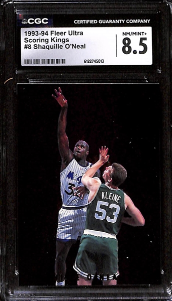 1998-99 Topps Chrome Shaquille O'Neal Instant Impact CGC 9 & 1993-94 Fleer Ultra Shaquille O'Neal Scoring Kings CGC 8.5
