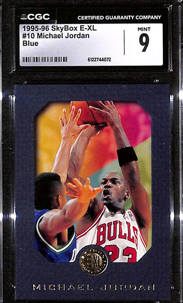 Lot of (5) 1992-98 CGC Graded Michael Jordan Basketball Cards w. 1995-96 SkyBox E-XL Blue CGC 9