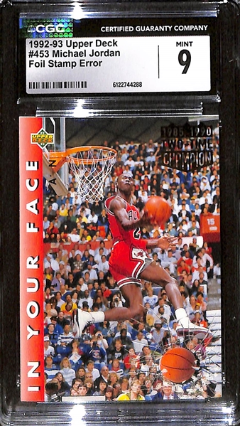 (3) 1992-96 CGC Graded Michael Jordan Basketball Cards w. 1995-96 Topps Spark Plugs #SP2 CGC 9