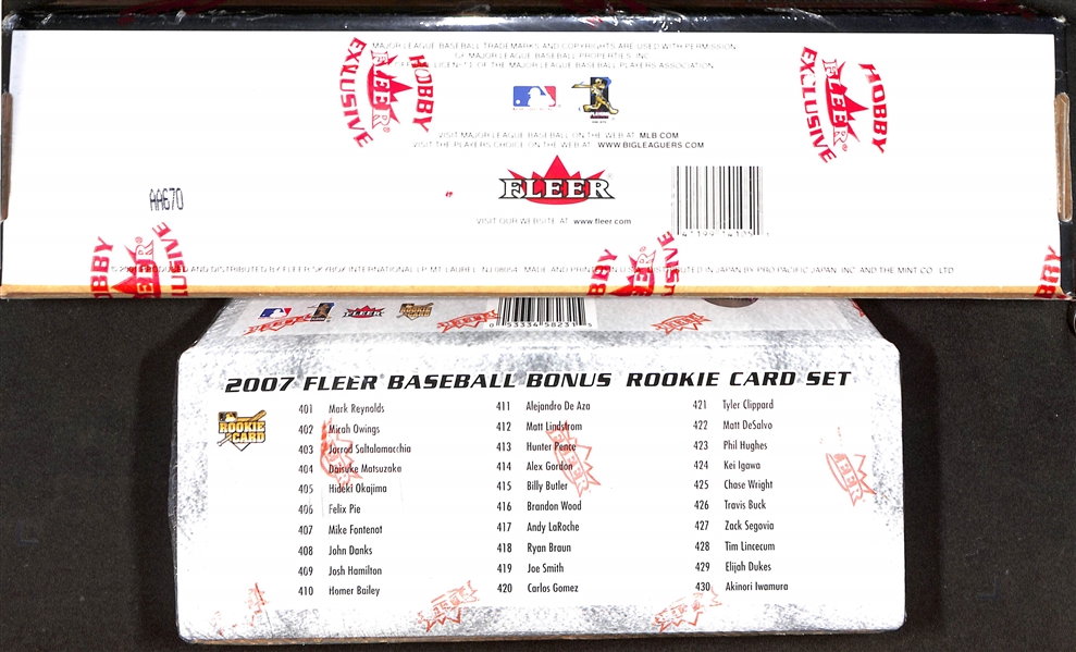 2 Fleer Baseball Complete Factory Sealed Sets - 2001 Fleer Tradition (Pujols & Ichiro Rookie Cards) & 2007 Fleer 