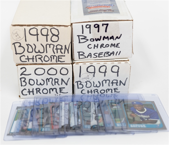 1997-2000 Bowman Chrome Baseball Sets w. Many Rookies (Beltre, Halladay, Rollins, Berkman, Ordonez, +)  - Most Cards in Set Are Stuck Together But Appear Able to be Separated