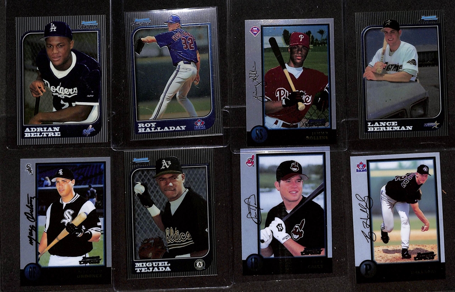 1997-2000 Bowman Chrome Baseball Sets w. Many Rookies (Beltre, Halladay, Rollins, Berkman, Ordonez, +)  - Most Cards in Set Are Stuck Together But Appear Able to be Separated