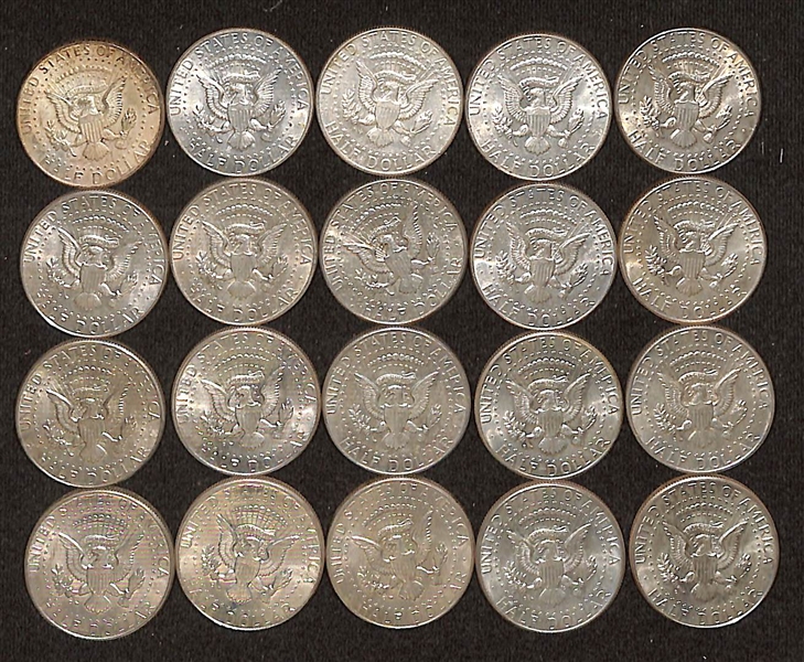    Lot of (20) 1964 Kennedy Silver Half Dollars