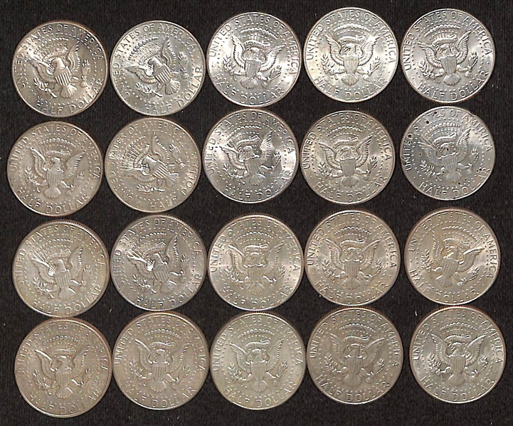    Lot of (20) 1964 Kennedy Silver Half Dollars