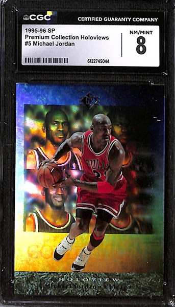 Lot (3) 1987-96 CGC Graded Michael Jordan Cards w. 1994-95 Topps Embossed Golden Idols CGC 8