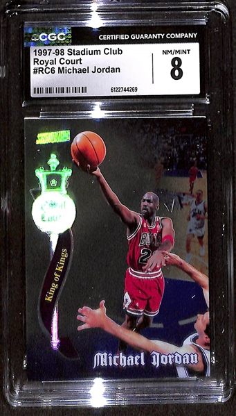 Lot of (3) 1993-98 CGC Graded Michael Jordan Cards w. 1993-94 Fleer Ultra Famous Nicknames #7 CGC 9.5