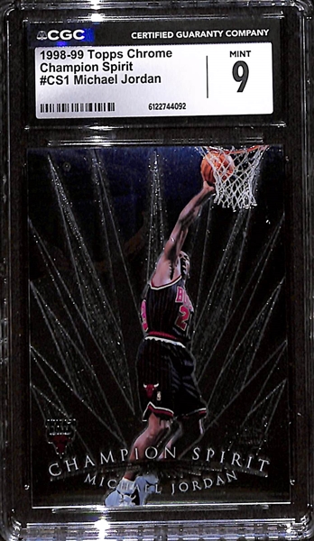 Lot of (3)  1997-99 CGC Graded Michael Jordan Cards w. 1997-98 Metal Universe #23 CGC 9