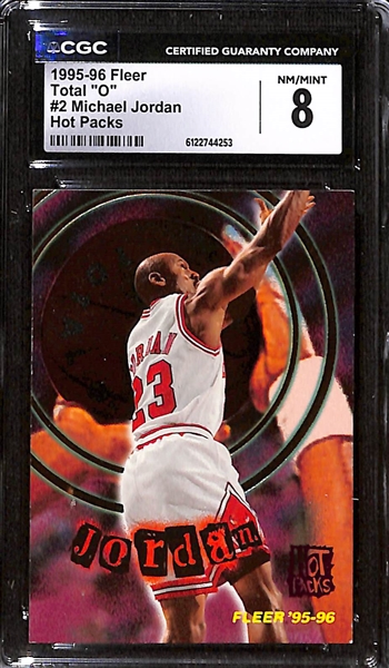 Lot of (3) 1995-99 CGC Graded Michael Jordan Cards w. 1998-99 SPx Finite Radiance #4042/5000 CGC 8
