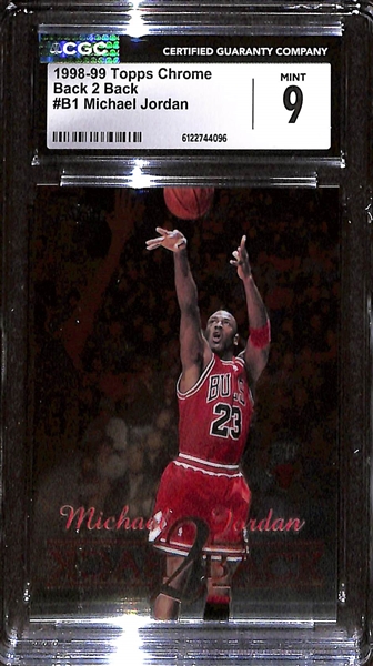 Lot of (3) 1995-99 CGC Graded Michael Jordan Cards w. 1998-99 SPx Finite Radiance #4042/5000 CGC 8