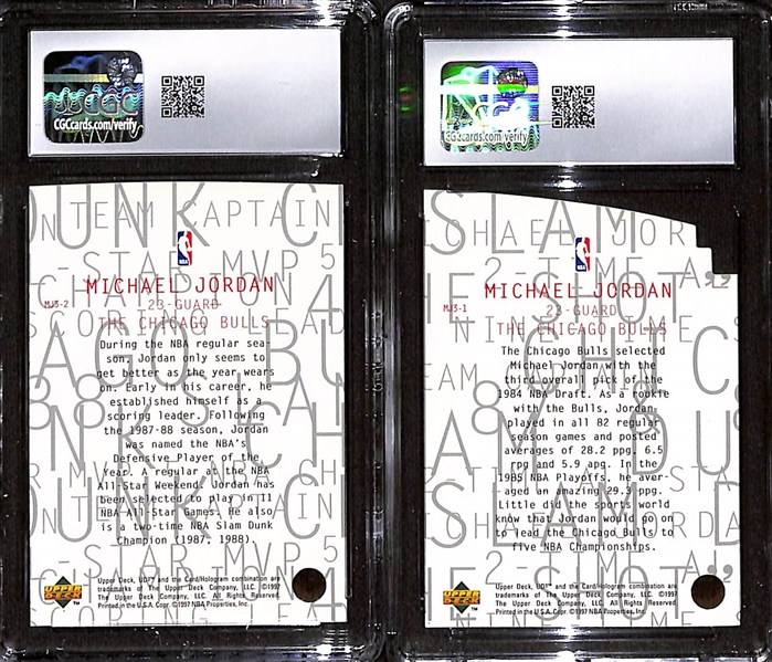 (2) 1997-98 CGC 9 1997-98 UD3 MJ3 Michael Jordans w. #MJ3-2 & #MJ3-1