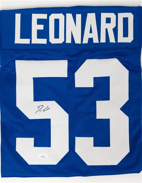 Laiatu Latu Signed Colts Full Size Replica Speed Helmet (JSA) & Darius Leonard Signed Jersey (JSA)