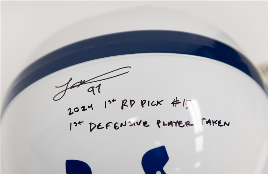 Laiatu Latu Signed Colts Full Size Replica Speed Helmet (JSA) & Darius Leonard Signed Jersey (JSA)