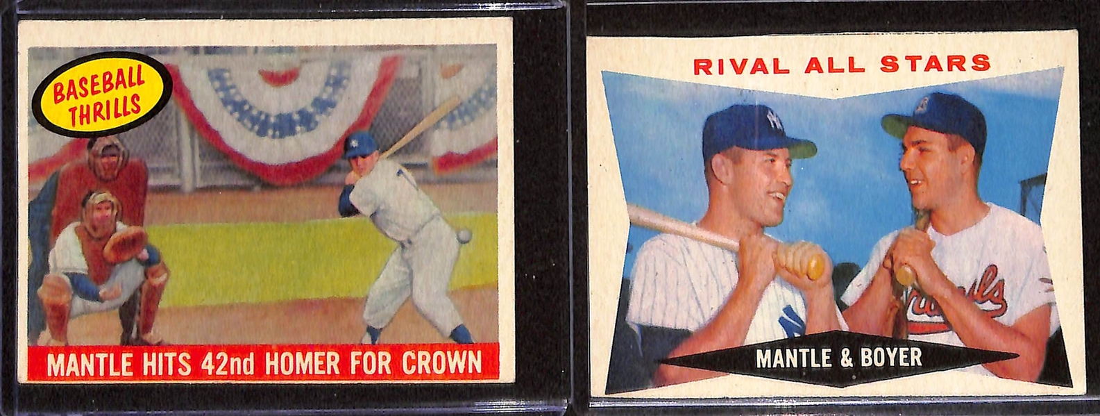 Lot of (4) Topps Mickey Mantle Cards - 1958 through 1960 w. (2) 1958 All Star Cards