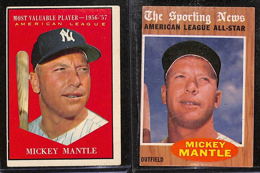Lot of (4) Topps Mickey Mantle Cards - 1961 through 1965 w. 1961 MVP Card #475