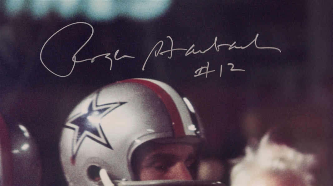 Roger Staubach & Tom Landry Signed Framed and Matted 30x20 Photo (+JSA Auction Letter)