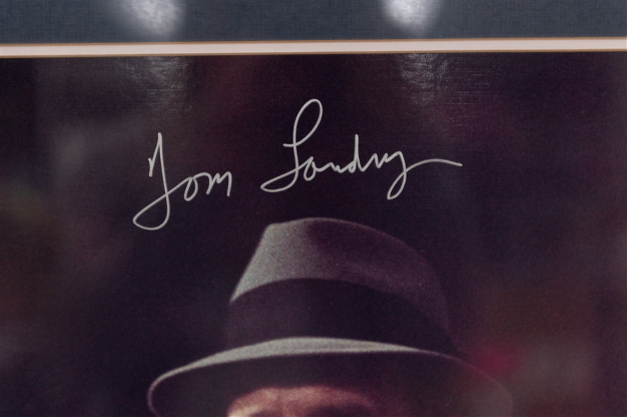 Roger Staubach & Tom Landry Signed Framed and Matted 30x20 Photo (+JSA Auction Letter)
