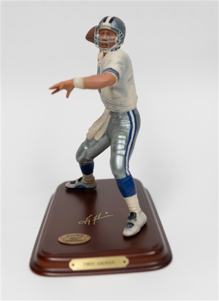 Lot of (4) Hall of Famer Danbury Mint Dallas Cowboy All-Star Figurines w. Randy White, Roger Staubach, Troy Aikman, Emmitt Smith