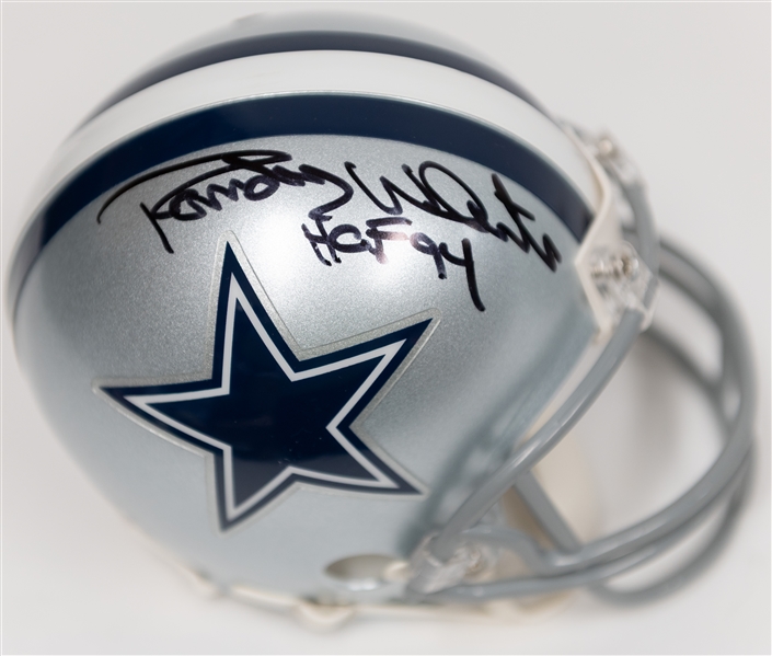Signed Full Size Troy Aikman Dallas Cowboy Helmet & (2) Signed Cowboy Mini Helmets w. Randy White (+JSA Auction Letter)