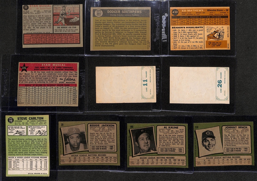 Lot of (10) Topps 1961-71 Baseball Cards w. a 1962 Stan Musial 