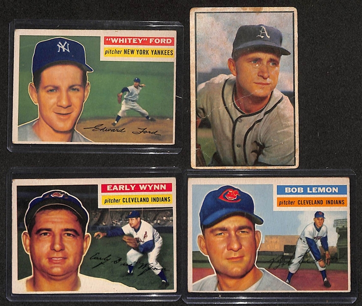 Lot of (8) 1953-58 Baseball Cards w. 1956 Whitey Ford