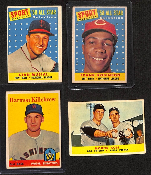 Lot of (8) 1953-58 Baseball Cards w. 1956 Whitey Ford