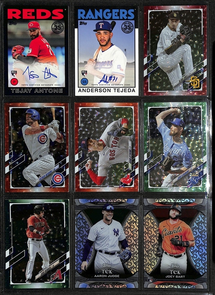 Lot of (500+) 2021 Topps Baseball Inserts, SPs, Autos, and #'d Cards w. a Jordan Montgomery Auto