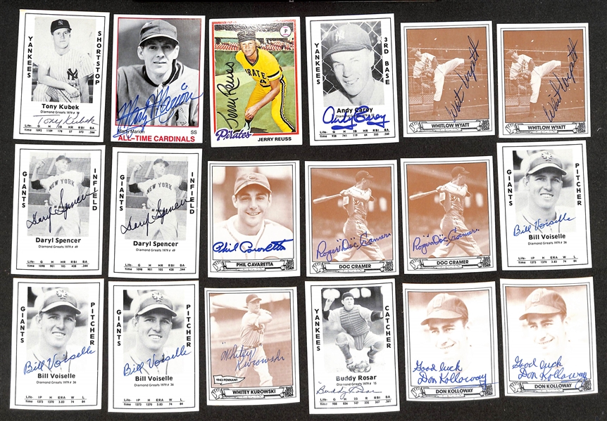 Lot of (120+) Signed Baseball Cards w. Eddie Joost, (2) Sparky Lyle (2), Tony Oliva, Lew Burdette, +(JSA Auction Letter)