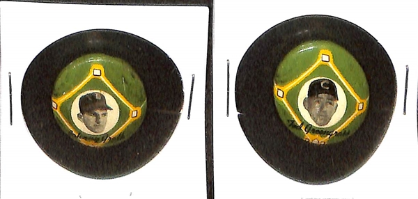 Lot of (11) 1956 PM15 Yellow Basepath Pins w. (2) Robin Roberts & Richie Ashburn