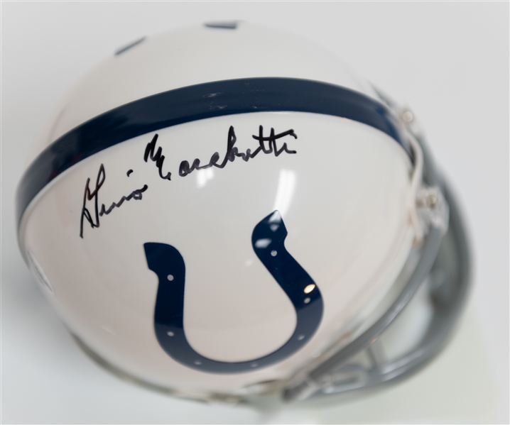 Lot of (2) Signed Football Memorabilia Pieces w. Charlie Joiner (JSA) & Gino Marchetti Mini Helmet (Leaf)