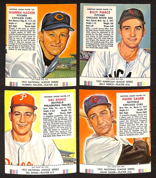 Lot of (16) Different 1953 Red Man Tobacco Cards with Tabs w. Phil Rizzuto