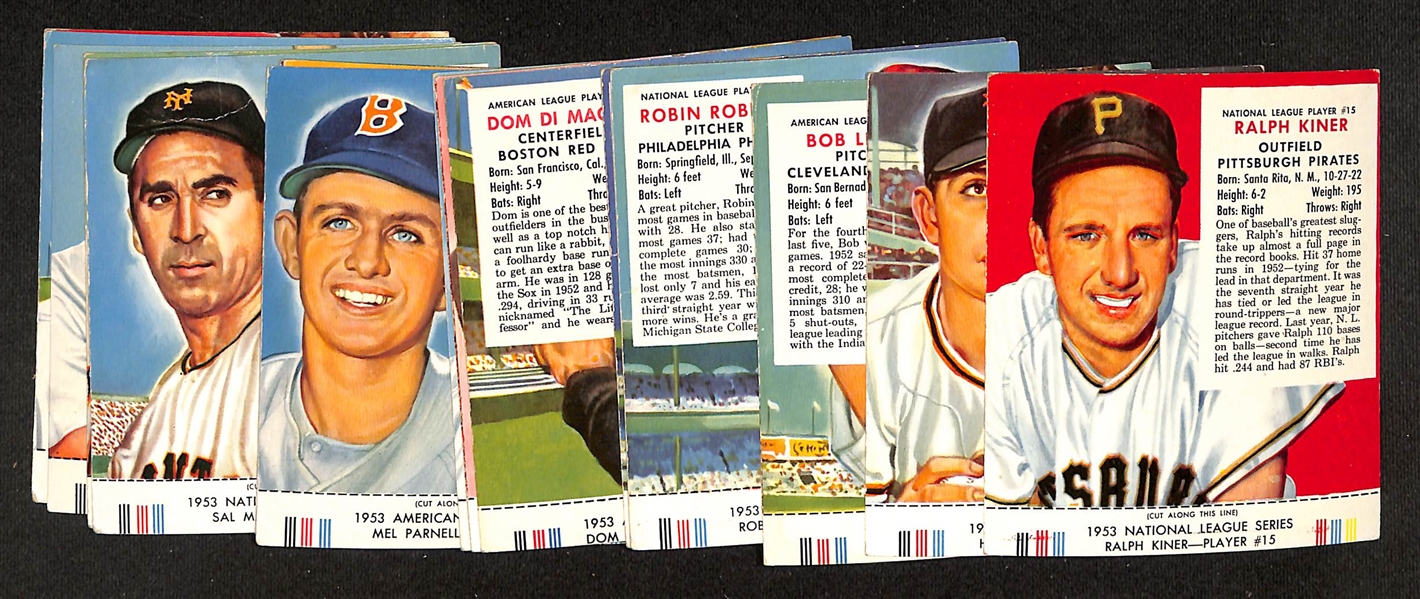 Lot of (16) Different 1953 Red Man Tobacco Cards with Tabs w. Ralph Kiner