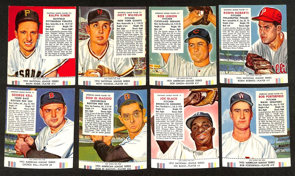 Lot of (16) Different 1953 Red Man Tobacco Cards with Tabs w. Ralph Kiner