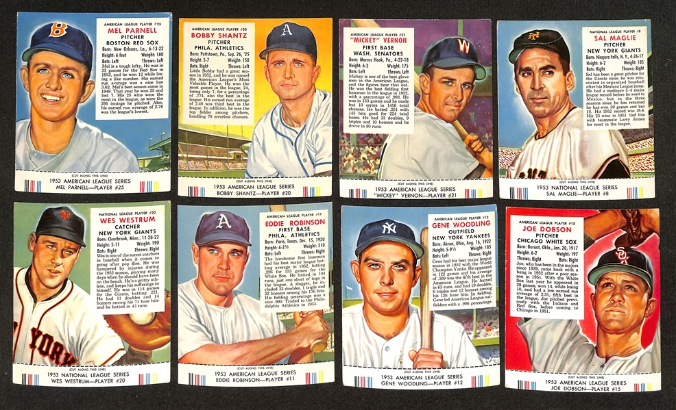 Lot of (16) Different 1953 Red Man Tobacco Cards with Tabs w. Ralph Kiner