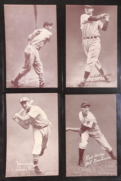 Lot of (59) 1939-1962 Exhibit Baseball Cards w. Bob Feller & Jimmy Foxx