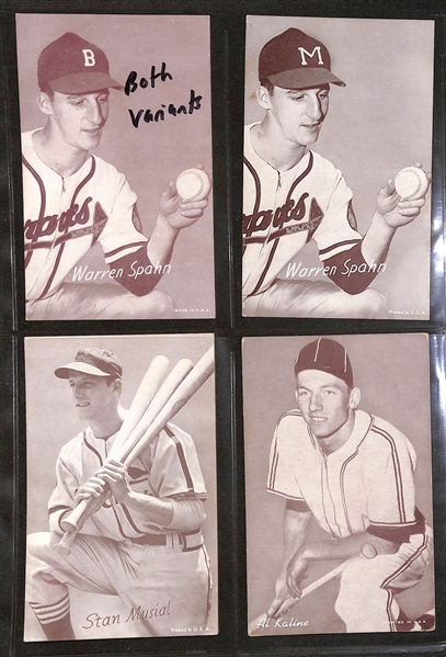 Lot of (59) 1939-1962 Exhibit Baseball Cards w. Bob Feller & Jimmy Foxx