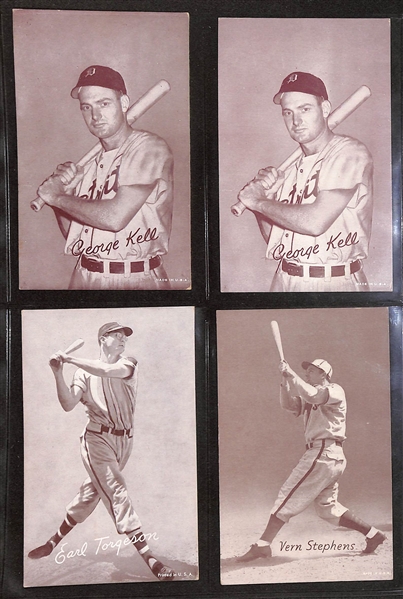 Lot of (59) 1939-1962 Exhibit Baseball Cards w. Bob Feller & Jimmy Foxx