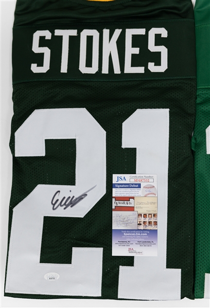 Lot of (3) Signed Custom Football Jerseys w. Sauce Gardner, Davante Adams, Eric Stokes  (JSA & Beckett)