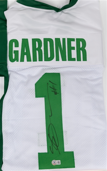 Lot of (3) Signed Custom Football Jerseys w. Sauce Gardner, Davante Adams, Eric Stokes  (JSA & Beckett)